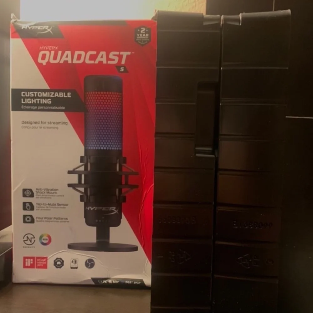 HyperX QuadCast S RGB LED USB Cardioid Microphone - Black